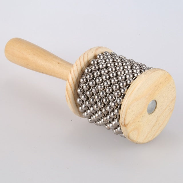 HOT-Wooden Cabasa Percussion Band Student Children Kid Instrument Pop Hand Shaker